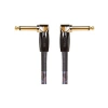 BIC-1AA Studio Grade Instrument Cable, Patch/pedal kablosu, sağ açılı 1/4 inç konnektörler, 1 ft/30 cm uzunluk