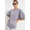 Brav BRV-029 Gri Kadın Tshirt