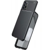 Case 4U A23 Uyumlu Kılıf Rugged Armor Karbon Desenli Lüx Negro Silikon Arka KapakSiyah
