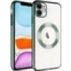 Case 4U Apple iPhone 11 Kılıf Kamera Korumalı Wireless Şarj Özellikli Sert PC Riksos Magsafe Silikon Kapak Koyu Yeşil