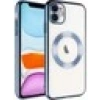Case 4U Apple iPhone 11 Kılıf Kamera Korumalı Wireless Şarj Özellikli Sert PC Riksos Magsafe Silikon Kapak Sierra Mavisi