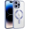 Case 4U Apple iPhone 11 Pro Max Kılıf Kamera Lens Korumalı Magsafe Şarj Kılıfı Şeffaf Renkli Yumuşak Demre Kapak Lila