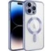 Case 4U Apple iPhone 11 Pro Max Kılıf Kamera Lens Korumalı Magsafe Şarj Kılıfı Şeffaf Renkli Yumuşak Demre Kapak Lila