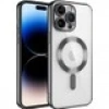 Case 4U Apple iPhone 11 Pro Max Kılıf Kamera Lens Korumalı Magsafe Şarj Kılıfı Şeffaf Renkli Yumuşak Demre Kapak Siyah