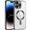 Case 4U Apple iPhone 11 Pro Max Kılıf Kamera Lens Korumalı Magsafe Şarj Kılıfı Şeffaf Renkli Yumuşak Demre Kapak Siyah