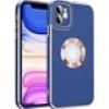 Case 4U Apple iPhone 12 Kılıf Kamera Korumalı Parlak Kenarlı Altın Işlemeli Renkli Logo Gösteren Kongo Kapak Rose Gold
