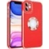 Case 4U Apple iPhone 12 Kılıf Kamera Korumalı Parlak Kenarlı Altın Işlemeli Renkli Logo Gösteren Kongo Kapak Kırmızı