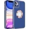 Case 4U Apple iPhone 12 Kılıf Kamera Korumalı Parlak Kenarlı Altın Işlemeli Renkli Logo Gösteren Kongo Kapak Lacivert
