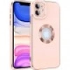 Case 4U Apple iPhone 12 Kılıf Kamera Korumalı Parlak Kenarlı Altın Işlemeli Renkli Logo Gösteren Kongo Kapak Lacivert