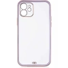 Case 4U Apple iPhone 12 Kılıf Kamera Korumalı Pastel Renk Voit Clear Kapak Lila