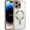 Case 4U Apple iPhone 12 Pro Kılıf Kamera Lens Korumalı Magsafe Şarj Kılıfı Şeffaf Renkli Yumuşak Demre Kapak Altın