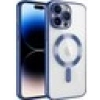 Case 4U Apple iPhone 12 Pro Kılıf Kamera Lens Korumalı Magsafe Şarj Kılıfı Şeffaf Renkli Yumuşak Demre Kapak Sierra Mavisi
