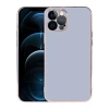Case 4U Apple iPhone 12 Pro Max Kılıf Kamera Korumalı Altın Renkli Kenar Viyana Arka Kapak Açık Mavi