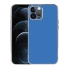 Case 4U Apple iPhone 12 Pro Max Kılıf Kamera Korumalı Altın Renkli Kenar Viyana Arka Kapak Saks Mavi