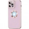 Case 4U Apple iPhone 12 Pro Max Kılıf Kamera Korumalı Parlak Kenarlı Altın Işlemeli Renkli Logo Gösteren Kongo Kapak Beyaz