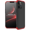 Case 4U Apple iPhone 13 Pro Kılıf 3 Parçalı Tam Koruma Sert Mika Ays Kapak Siyah Kırmızı