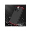 Case 4U Apple iPhone 13 Pro Kılıf 3 Parçalı Tam Koruma Sert Mika Ays Kapak Siyah Kırmızı