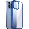 Case 4U Apple iPhone 13 Pro Kılıf Renkli Kenar Metal Kamera Çerçeveli Krom Arka Kapak Lacivert