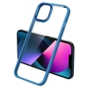 Case 4U Apple iPhone 13 Pro Kılıf Renkli Kenar Metal Kamera Çerçeveli Krom Arka Kapak Mavi