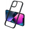 Case 4U Apple iPhone 13 Pro Kılıf Renkli Kenar Metal Kamera Çerçeveli Krom Arka Kapak Siyah