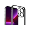 Case 4U Apple iPhone 13 Pro Max Kılıf Renkli Kenar Elektroplatin Kaplama Darbeye Dayanıklı Şeffaf Yüzey Gbox Kapak Lacivert