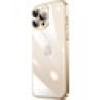 Case 4U Apple iPhone 13 Pro Max Kılıf Sert PC Renkli Çerçeveli Riksos Silikon Kapak Altın
