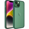 Case 4U Apple iPhone 14 Plus Kılıf Kamera Korumalı Parlak Tasarımlı Renkli Darbe Emici Transparan Post Kapak Koyu Yeşil