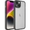 Case 4U Apple iPhone 14 Plus Kılıf Kamera Korumalı Parlak Tasarımlı Renkli Darbe Emici Transparan Post Kapak Siyah