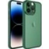 Case 4U Apple iPhone 14 Pro Kılıf Kamera Korumalı Parlak Tasarımlı Renkli Darbe Emici Transparan Post Kapak Koyu Yeşil