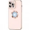 Case 4U Apple iPhone 14 Pro Max Kılıf Kamera Korumalı Parlak Kenarlı Altın Işlemeli Renkli Logo Gösteren Kongo Kapak Rose Gold