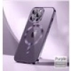 Case 4U Apple iPhone 14 Pro Max Kılıf Kamera Lens Korumalı Magsafe Şarj Kılıfı Şeffaf Renkli Yumuşak Demre Kapak Mor