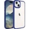 Case 4U Apple iPhone 15 Plus Kılıf Renkli Kenar Metal Kamera Çerçeveli Krom Arka Kapak Lacivert
