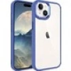 Case 4U Apple iPhone 15 Plus Kılıf Renkli Kenar Metal Kamera Çerçeveli Krom Arka Kapak Lacivert