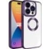 Case 4U Apple iPhone 15 Pro Kılıf Kamera Korumalı Logo Gösteren Omega Kapak Derin Mor