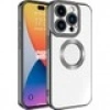 Case 4U Apple iPhone 15 Pro Kılıf Kamera Korumalı Logo Gösteren Omega Kapak Derin Mor