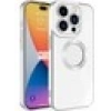Case 4U Apple iPhone 15 Pro Max Kılıf Kamera Korumalı Logo Gösteren Omega Kapak Gümüş