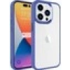 Case 4U Apple iPhone 15 Pro Max Kılıf Renkli Kenar Metal Kamera Çerçeveli Krom Arka Kapak Lavanta Grisi