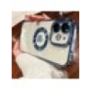 Case 4U iPhone 11 Kılıf Kamera Lens Korumalı Şeffaf Renkli Logo Gösteren Parlak Omega Kapak Açık Mavi