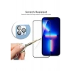 Case 4U iPhone 14 Tam Kaplayan Tamperli Cam Ekran Koruyucu Curved Kırılmaz Kenar Siyah