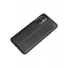 Case 4U One Plus 9 Kılıf Rugan Armor Deri Görünümlü Yüksek Kalite Silikon Niss Lacivert