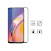 Case 4U Oppo Reno 2z Ekran Koruyucu Kırılmaz Tam Ekran Sert Temperli Davin 5D Cam Siyah