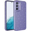 Case 4U Samsung Galaxy A14 Kılıf Kamera Korumalı Simli Lüks Koton Kapak Mor