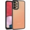 Case 4U Samsung Galaxy A53 5G Uyumlu Kılıf Sert Renkli Kenarlı Flora Arka Kapak Siyah