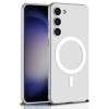 Case 4U Samsung Galaxy S23 Kılıf Kamera Korumalı Wireless Şarj Özellikli Kıpta Magsafe Silikon Kapak Gümüş