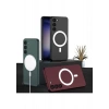 Case 4U Samsung Galaxy S23 Kılıf Kamera Korumalı Wireless Şarj Özellikli Kıpta Magsafe Silikon Kapak Gümüş