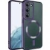 Case 4U Samsung Galaxy S23 Plus Uyumlu Kılıf Magsafe Wireless Şarj Destekli Kamera Korumalı Şeffaf Kenarları Renkli Setro Kapak Mor