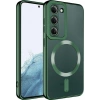 Case 4U Samsung Galaxy S23 Plus Uyumlu Kılıf Magsafe Wireless Şarj Destekli Kamera Korumalı Şeffaf Kenarları Renkli Setro Kapak Koyu Yeşil