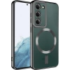 Case 4U Samsung Galaxy S23 Plus Uyumlu Kılıf Magsafe Wireless Şarj Destekli Kamera Korumalı Şeffaf Kenarları Renkli Setro Kapak Siyah