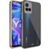 Case 4U Vivo Y33S Kılıf Kamera Korumalı Pastel Renk Voit Clear Kapak Siyah