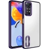 Case 4U Xiaomi Redmi Note 11 Pro 5g Kılıf Kamera Lens Korumalı Şeffaf Renkli Logo Gösteren Parlak Omega Kapak Derin Mor